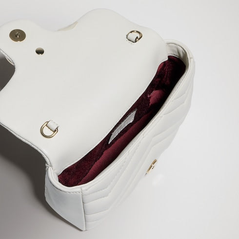GG Marmont mini shoulder bag - white leather