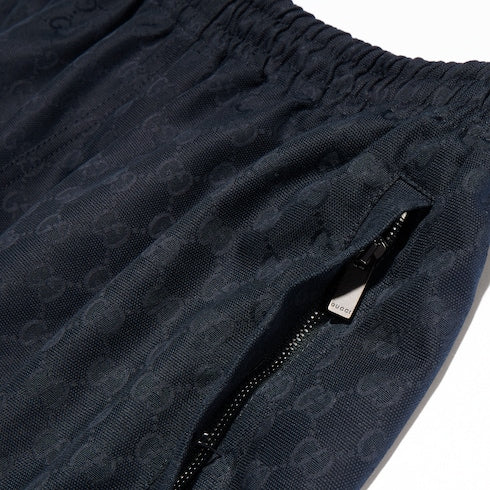 GG cotton canvas pants - dark blue