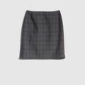 Checked fine wool mini skirt - grey and beige