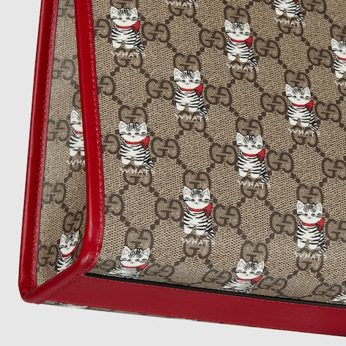 Children's printed GG tote bag - beige Supreme
