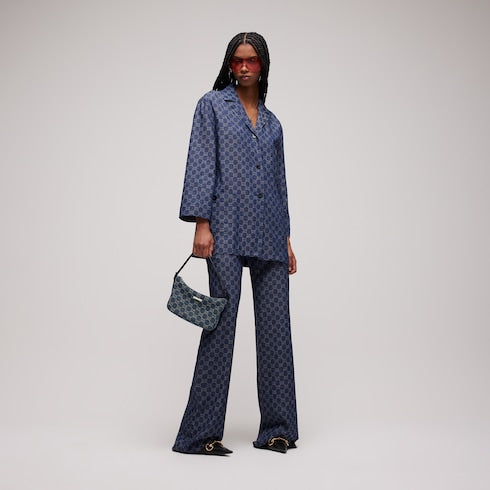 Lady Lunetta small shoulder bag - dark blue GG denim