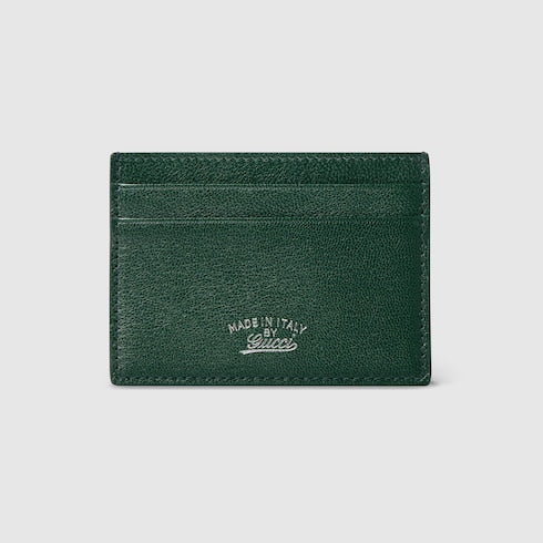 Lira card case - dark green leather