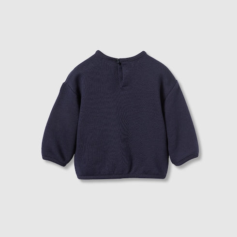 Baby cotton sweatshirt with Web - dark blue