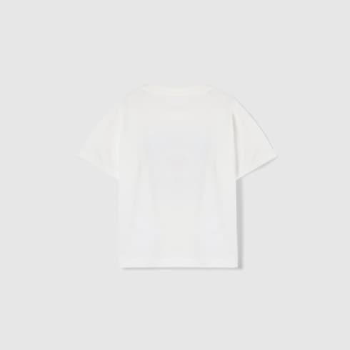 Baby cotton T-shirt with print - white