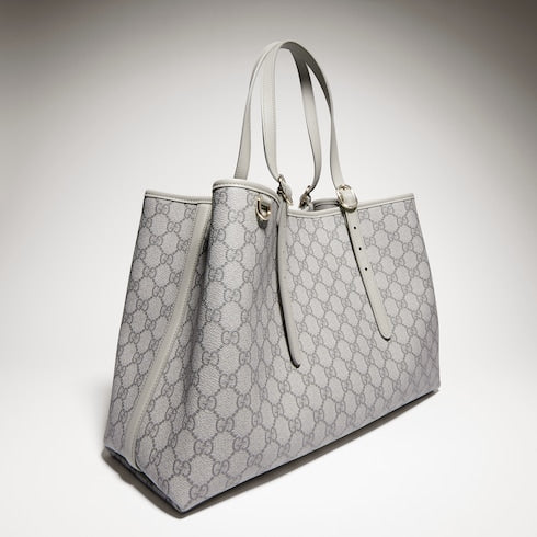 GG Emblem large tote bag - grey GG fabric