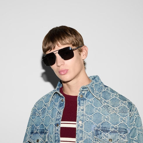 Navigator frame sunglasses - light ruthenium metal