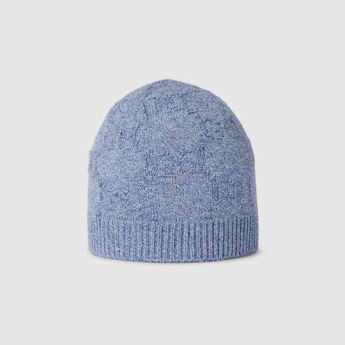 Baby GG cotton jacquard hat - light blue
