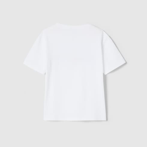 Children's cotton T-shirt with print - white
