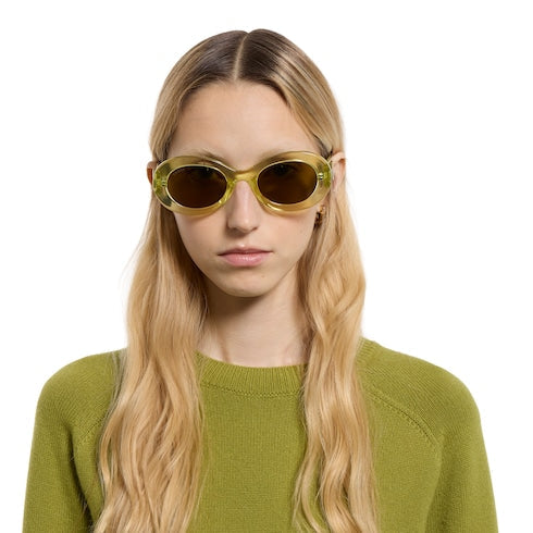 Oval frame sunglasses - transparent light green