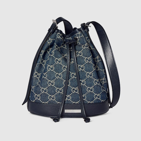 Gucci Venice small bucket bag - dark blue GG denim