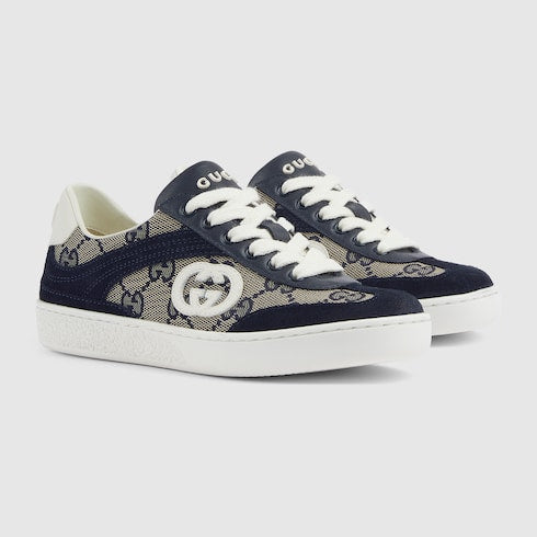 Children's G74 sneaker - beige and blue GG canvas