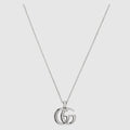 GG Marmont pendant necklace - palladium-toned brass