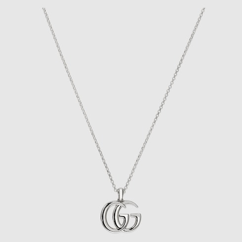 GG Marmont pendant necklace - palladium-toned brass