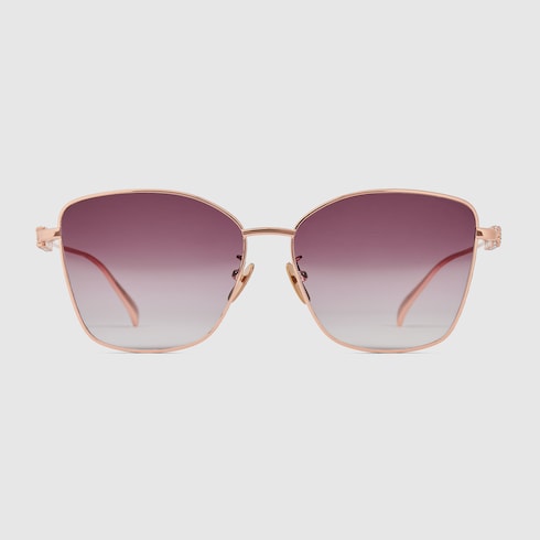 Specialized fit butterfly sunglasses - rose gold-toned