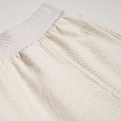 Cotton silk jersey leisure pants - white