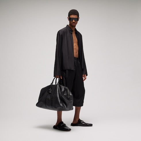 Gucci Essence Classic large duffle bag - black GG canvas