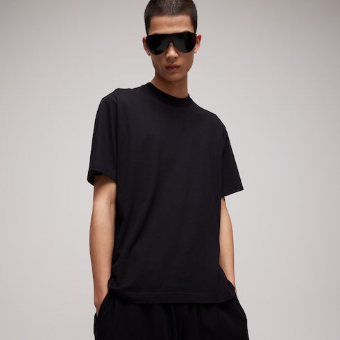 Cotton jersey T-shirt with print - black