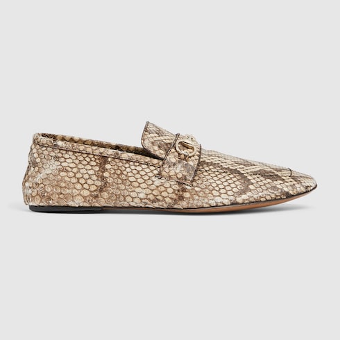 Men's Ragazzo python loafer - beige