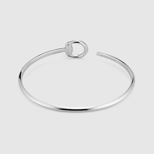Gucci Horsebit diamond 18k bangle bracelet - 18k white gold