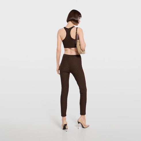 GG jersey jacquard top - brown