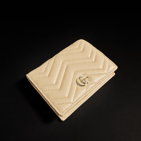 GG Marmont small wallet - light yellow leather