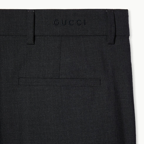 Wool pants with logo - dark grey