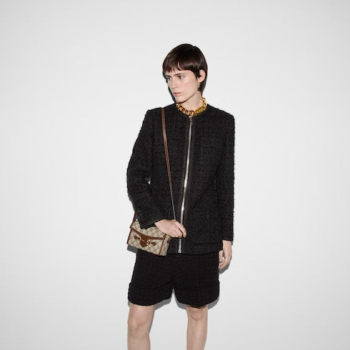 Gucci Horsebit 1955 mini bag - beige and dark brown GG Supreme