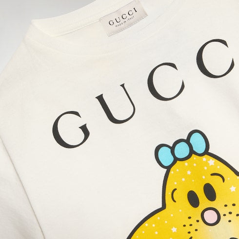 Children's cotton T-shirt with print - white