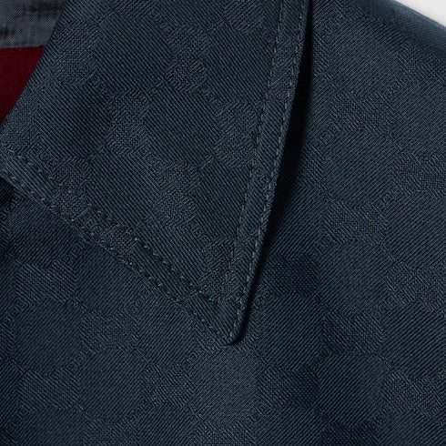GG cotton gabardine zip jacket - blue
