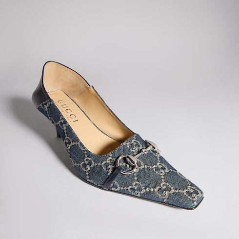 Women's Vittoria pump - dark blue GG denim