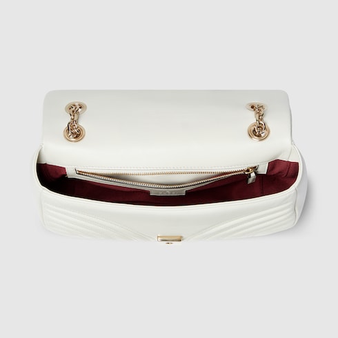 GG Marmont medium shoulder bag - white leather