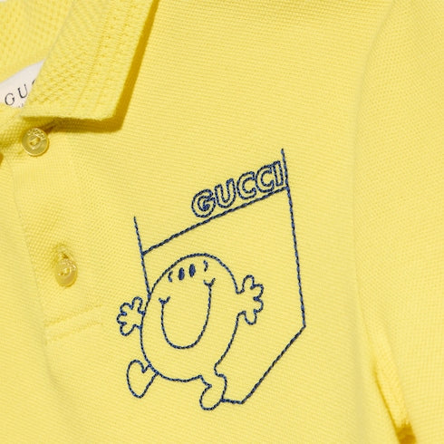 Baby polo shirt with embroidery - yellow