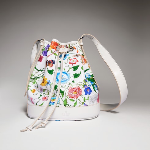 Gucci Venice small bucket bag - white and multicolor canvas