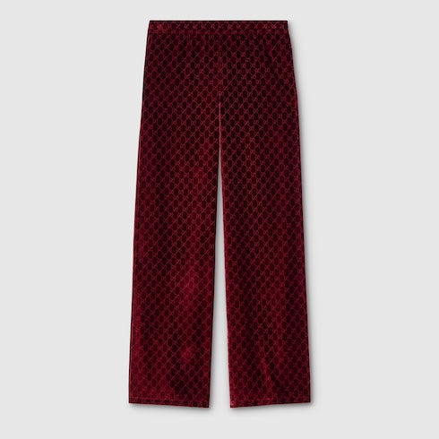 GG velvet devoré sportswear pants - bordeaux