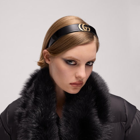 Hair band with Double G - black resin