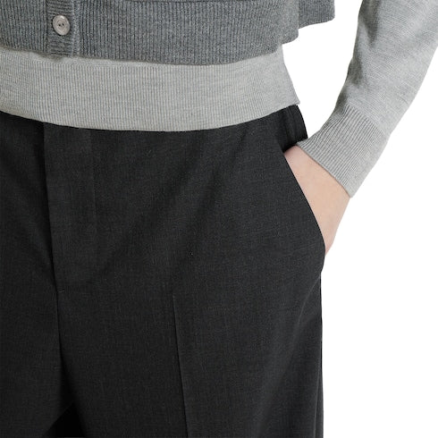 Wool pants with logo - dark grey