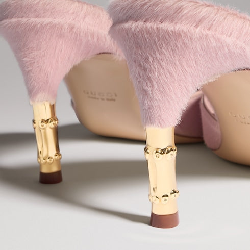 Women's Castello slide - light pink calf hair