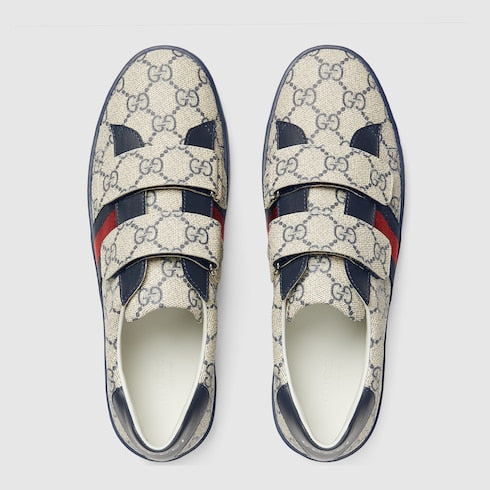 Teen Ace sneaker - blue and grey GG Supreme