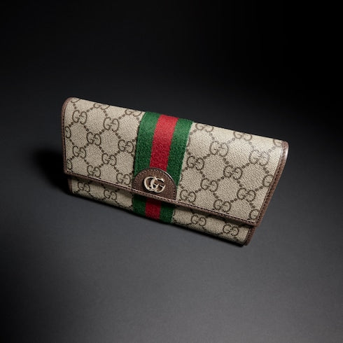 Ophidia continental wallet - beige and brown GG Supreme