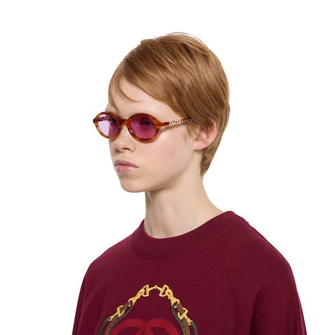 Round frame sunglasses - lilac tortoiseshell
