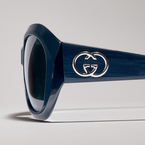 Geometric-frame sunglasses - blue