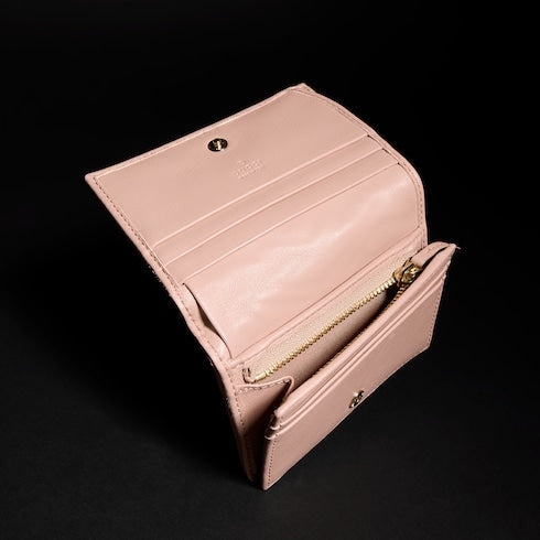 GG Marmont card case wallet - pink beige leather