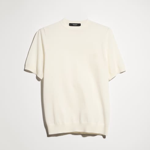 Fine wool sweater with embroidery - white