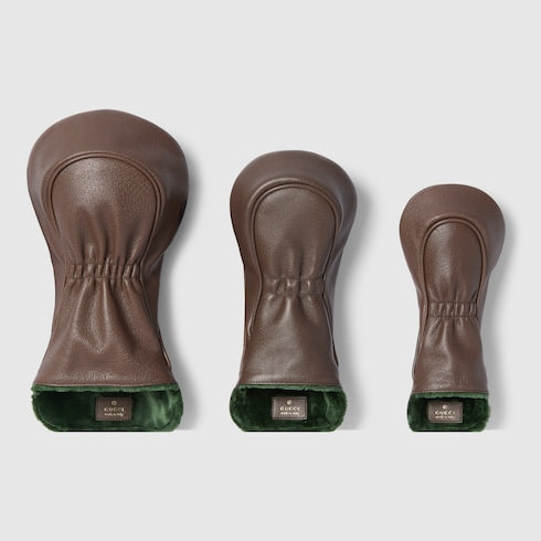 GG golf club covers, set of three - beige and brown