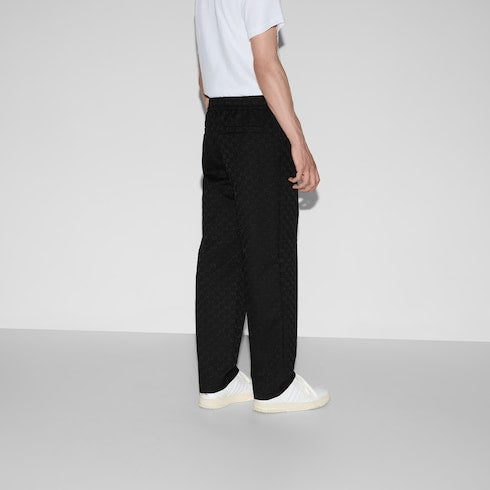 GG cotton blend canvas pant - black