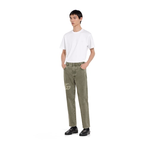 Cotton jersey T-shirt with embroidery - off white