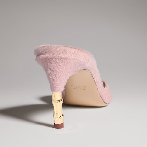 Women's Castello slide - light pink calf hair