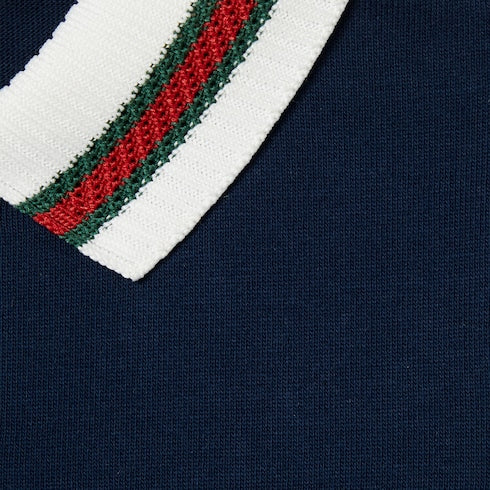 Children's cotton dress with Web - dark blue