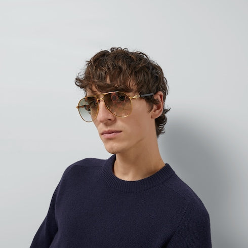 Aviator frame sunglasses - gold-toned metal