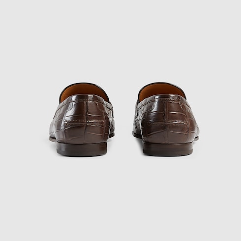 Men's Gucci Jordaan crocodile loafer - brown crocodile